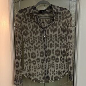 INC International Concepts Black and Gray Button Down Shirt